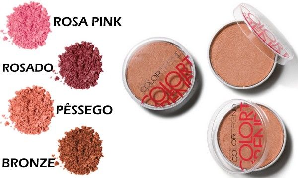 Blush em pó compacto color trend